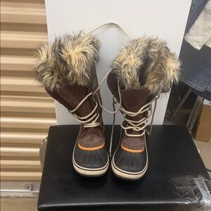Sorel Waterproof Duck Boots in Brown and Black